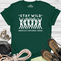 Stay Wild America's National Parks T-Shirt – Forest Green – Outdoor apparel for travel, hiking, camping, and nature lovers – ExpediCamp