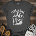 Take A Hike T-Shirt – Dark Heather – Outdoor apparel for travel, hiking, camping, and nature lovers – ExpediCamp