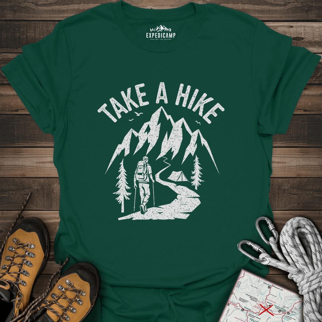 Take A Hike T-Shirt – Forest Green – Outdoor apparel for travel, hiking, camping, and nature lovers – ExpediCamp