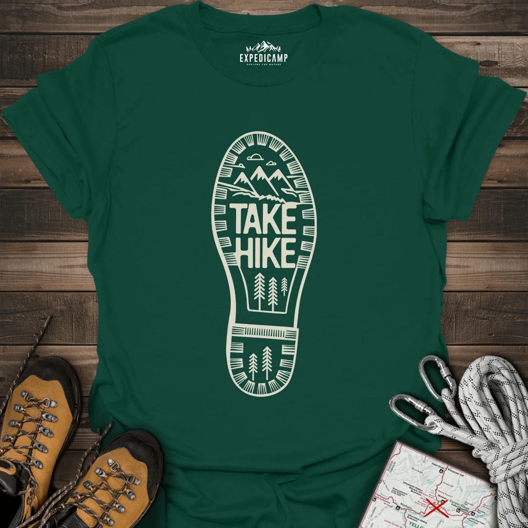Take Hike T-Shirt – Forest Green – Outdoor apparel for travel, hiking, camping, and nature lovers – ExpediCamp