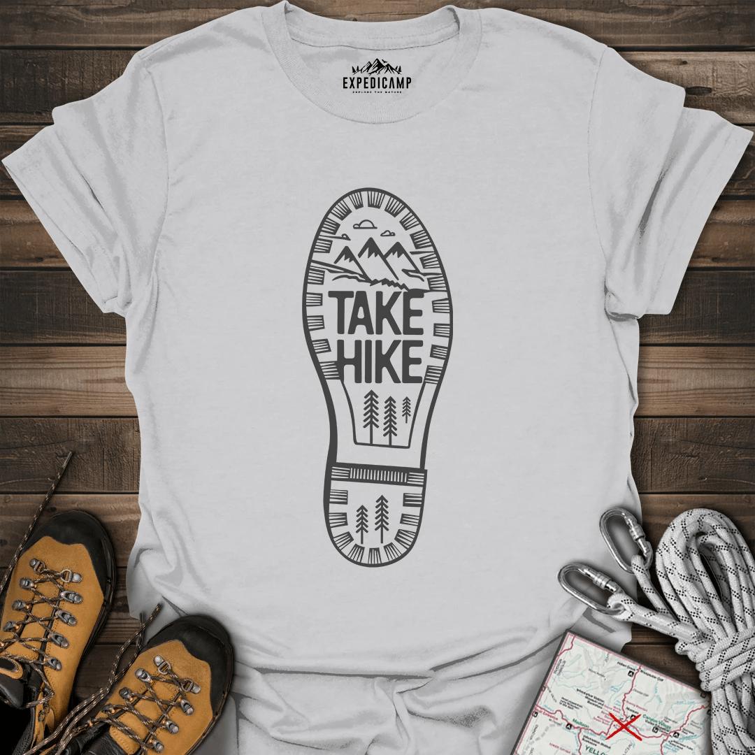 Take Hike T-Shirt – Ice Grey – Outdoor apparel for travel, hiking, camping, and nature lovers – ExpediCamp