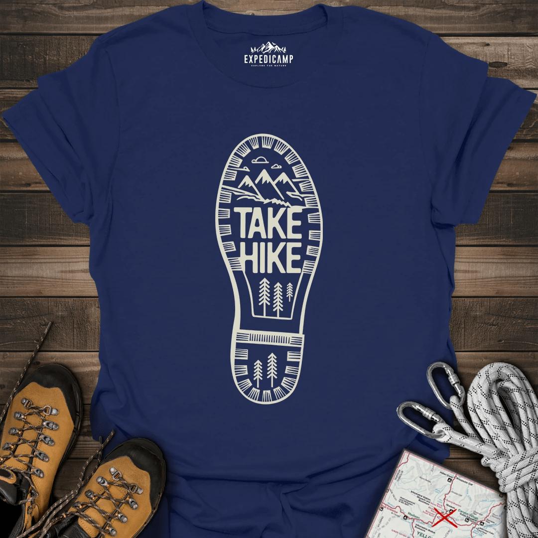 Take Hike T-Shirt – Navy – Outdoor apparel for travel, hiking, camping, and nature lovers – ExpediCamp