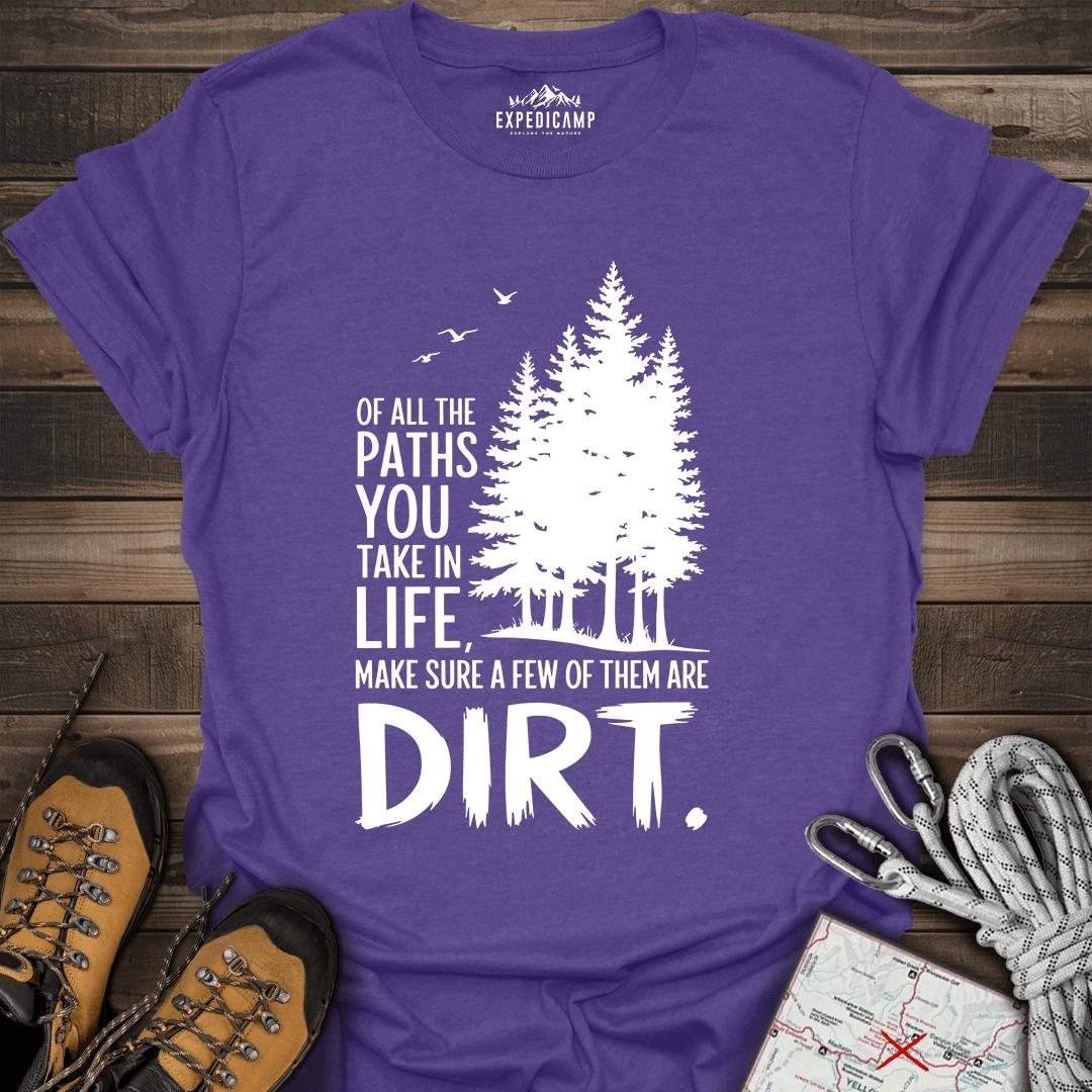 Take The Dirt Path T-Shirt – Heather Purple – Outdoor apparel for travel, hiking, camping, and nature lovers – ExpediCamp
