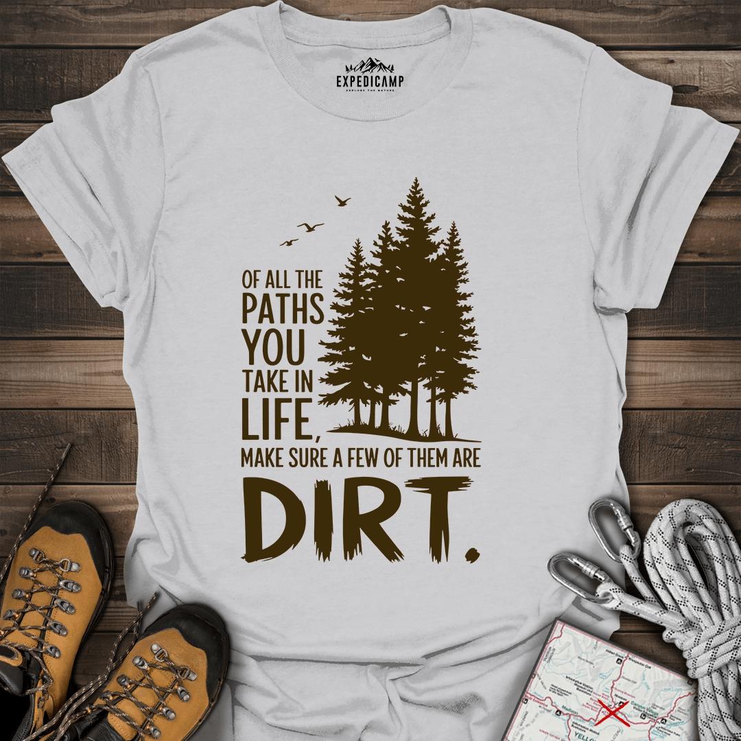 Take The Dirt Path T-Shirt – Ice Grey – Outdoor apparel for travel, hiking, camping, and nature lovers – ExpediCamp