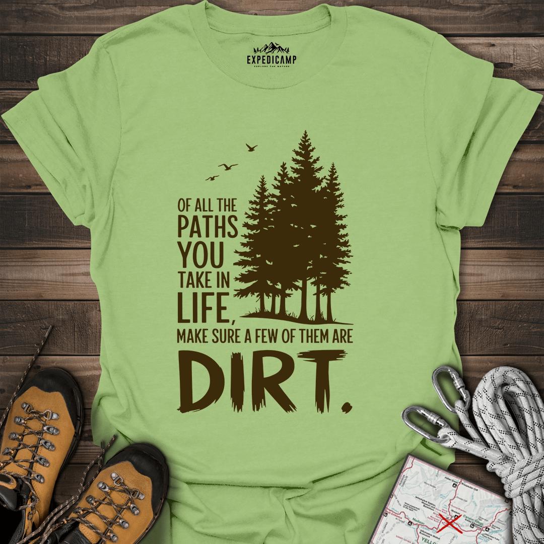 Take The Dirt Path T-Shirt – Kiwi – Outdoor apparel for travel, hiking, camping, and nature lovers – ExpediCamp