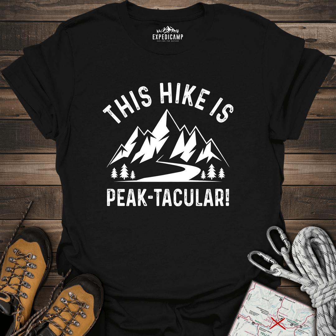 This Hike Is Peaktacular T-Shirt – Black – Outdoor apparel for travel, hiking, camping, and nature lovers – ExpediCamp