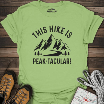 This Hike Is Peaktacular T-Shirt – Kiwi – Outdoor apparel for travel, hiking, camping, and nature lovers – ExpediCamp