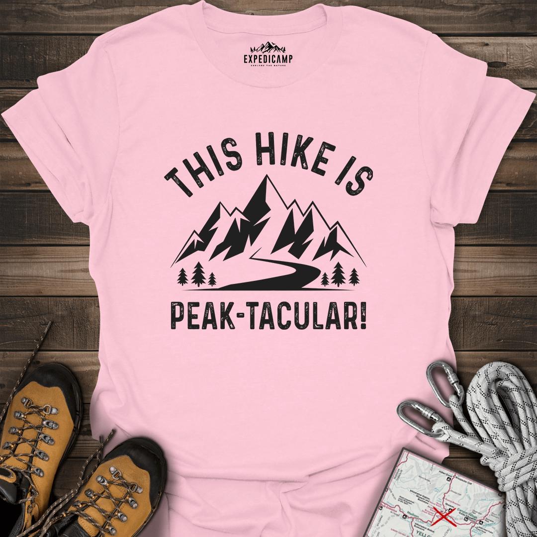 This Hike Is Peaktacular T-Shirt – Light Pink – Outdoor apparel for travel, hiking, camping, and nature lovers – ExpediCamp
