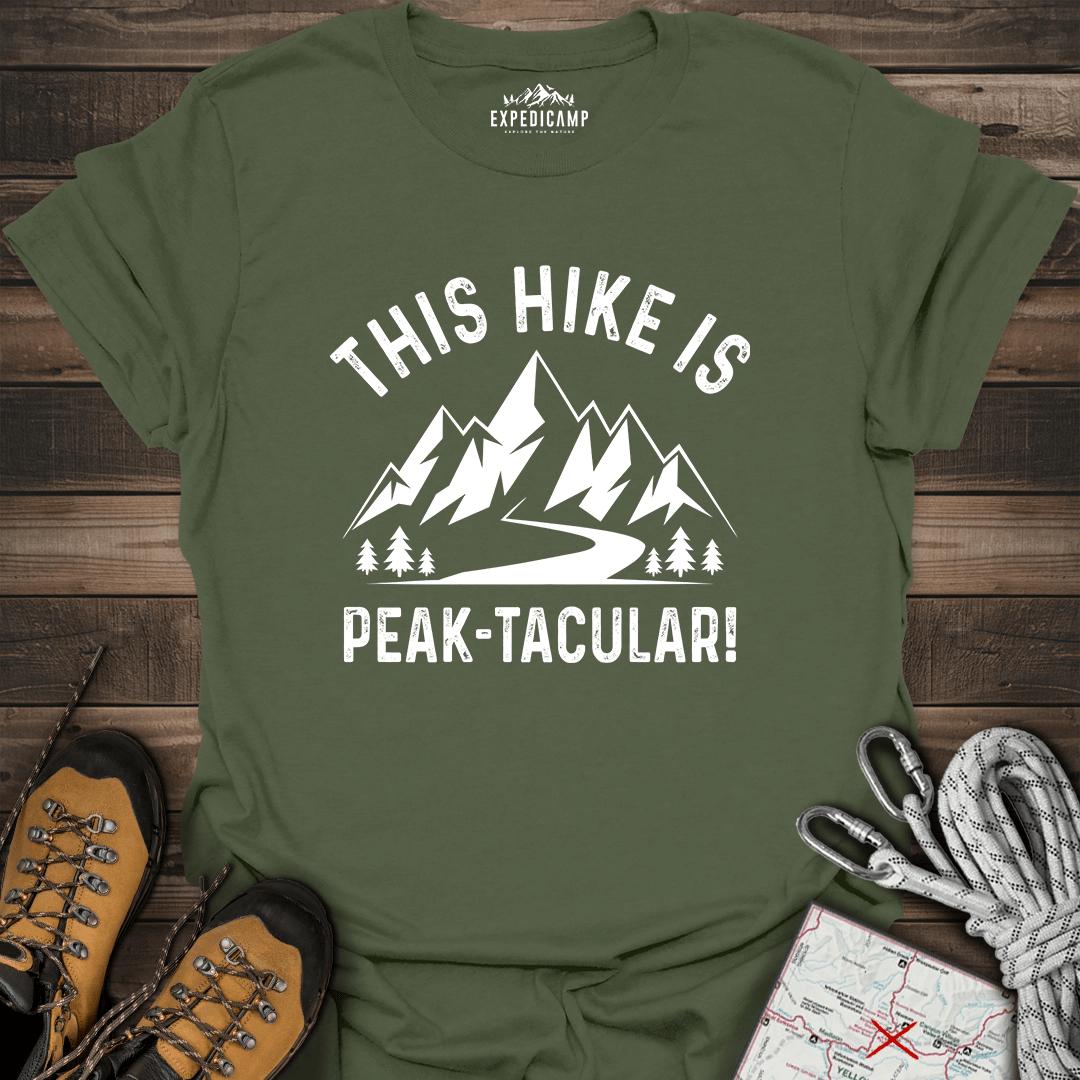 This Hike Is Peaktacular T-Shirt – Military Green – Outdoor apparel for travel, hiking, camping, and nature lovers – ExpediCamp
