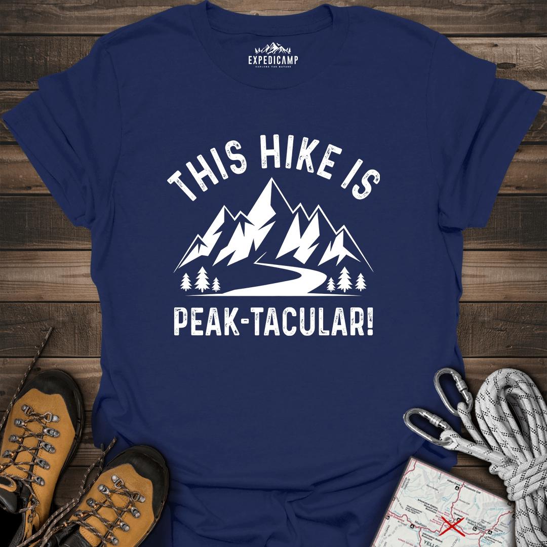 This Hike Is Peaktacular T-Shirt – Navy – Outdoor apparel for travel, hiking, camping, and nature lovers – ExpediCamp