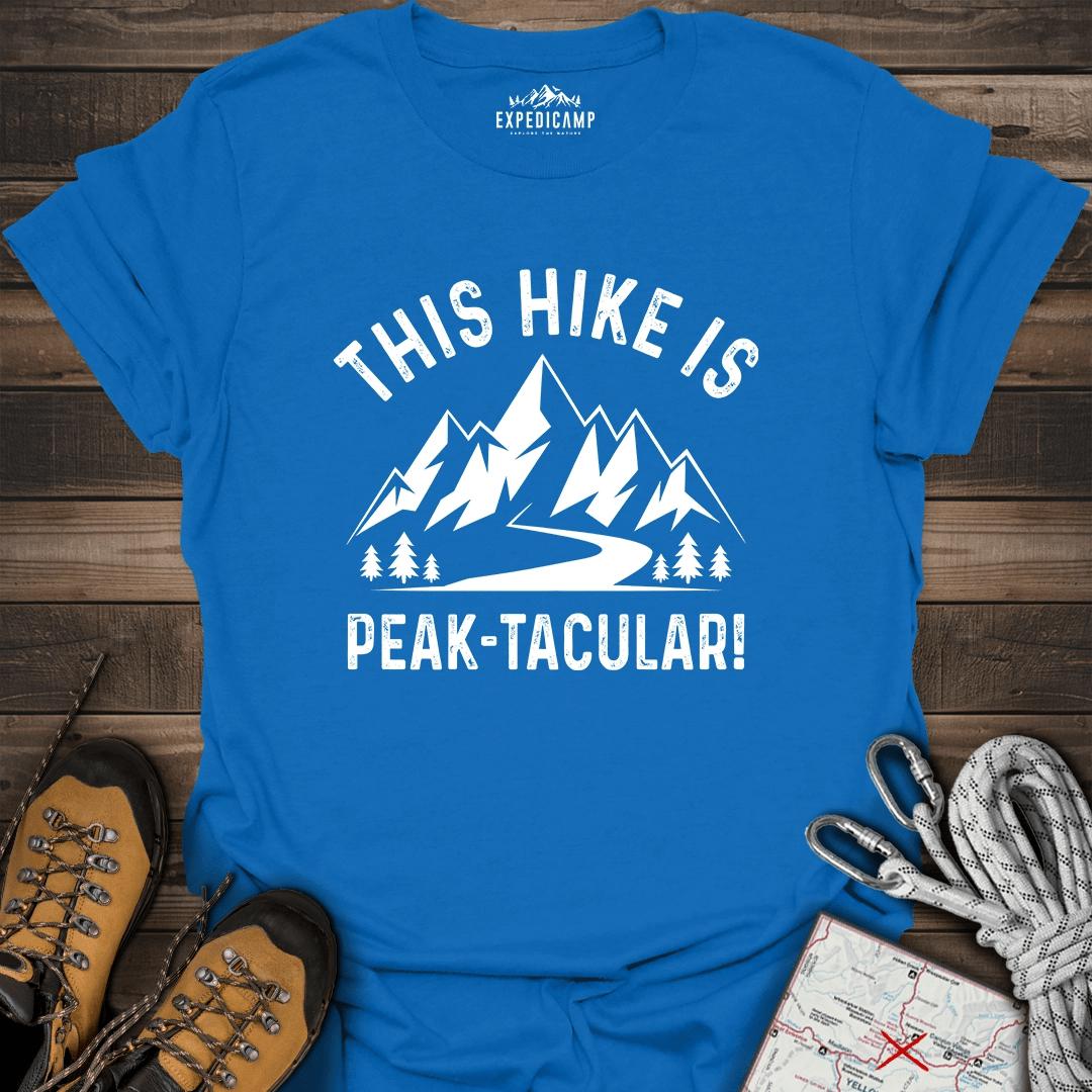 This Hike Is Peaktacular T-Shirt – Royal – Outdoor apparel for travel, hiking, camping, and nature lovers – ExpediCamp