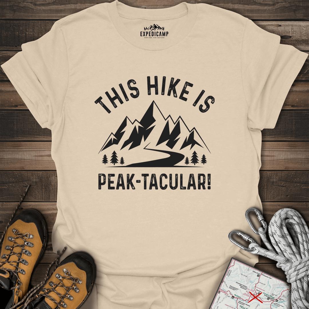 This Hike Is Peaktacular T-Shirt – Sand – Outdoor apparel for travel, hiking, camping, and nature lovers – ExpediCamp