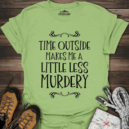 Time Outside Makes Me A Little Less Murdery T-Shirt – Kiwi – Outdoor apparel for travel, hiking, camping, and nature lovers – ExpediCamp