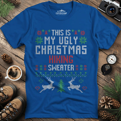 Ugly Christmas Hiking Sweater T-Shirt – Royal – Outdoor apparel for travel, hiking, camping, and nature lovers – ExpediCamp