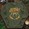 Welcome to New Jersey UFO Sweatshirt – Military Green – Outdoor apparel for travel, hiking, camping, and nature lovers – ExpediCamp
