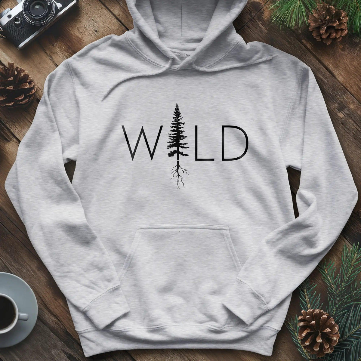 Wild Hoodie – Nature Lover's Adventure Hoodie – Ash – Outdoor apparel for travel, hiking, camping, and nature lovers – ExpediCamp