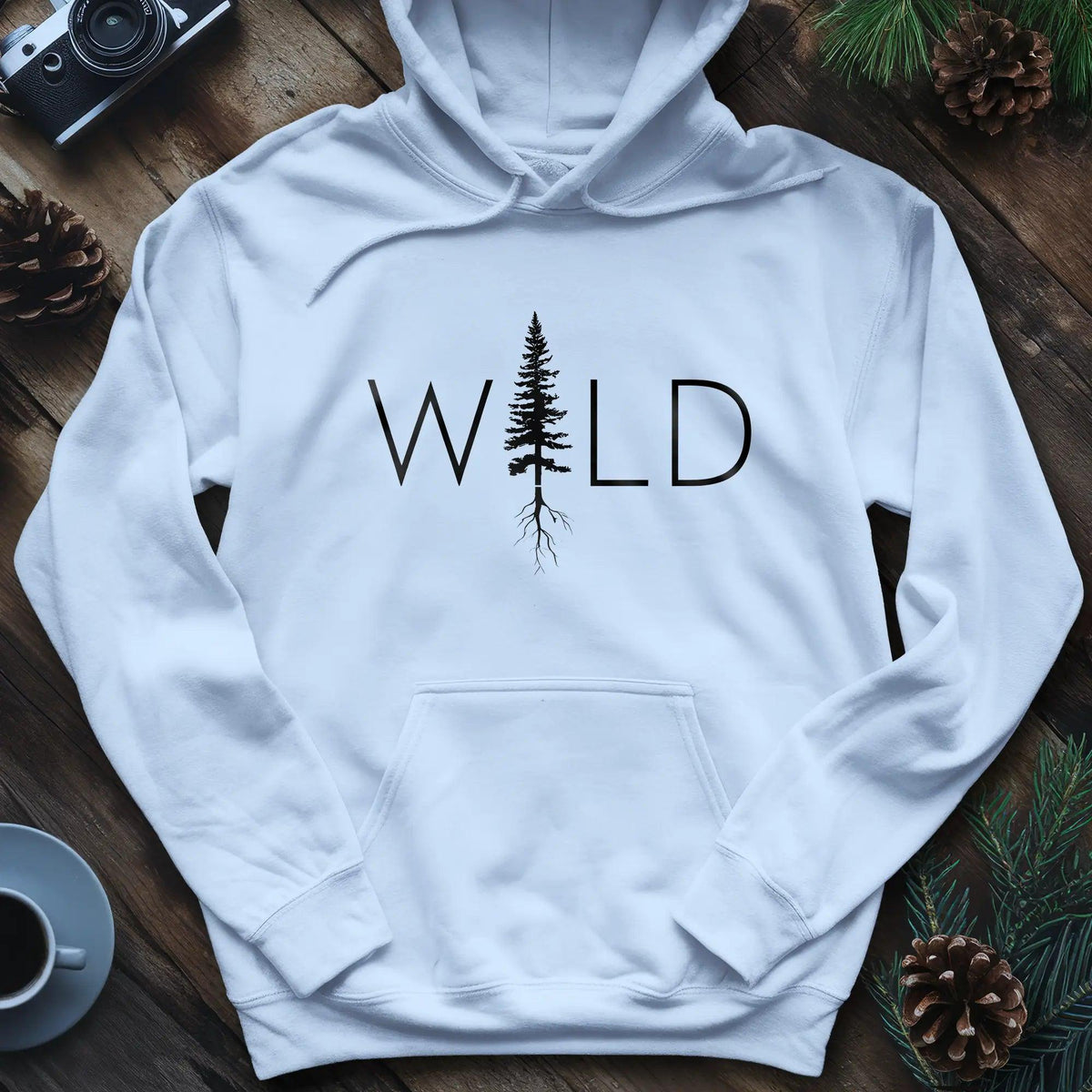 Wild Hoodie – Nature Lover's Adventure Hoodie – Light Blue – Outdoor apparel for travel, hiking, camping, and nature lovers – ExpediCamp
