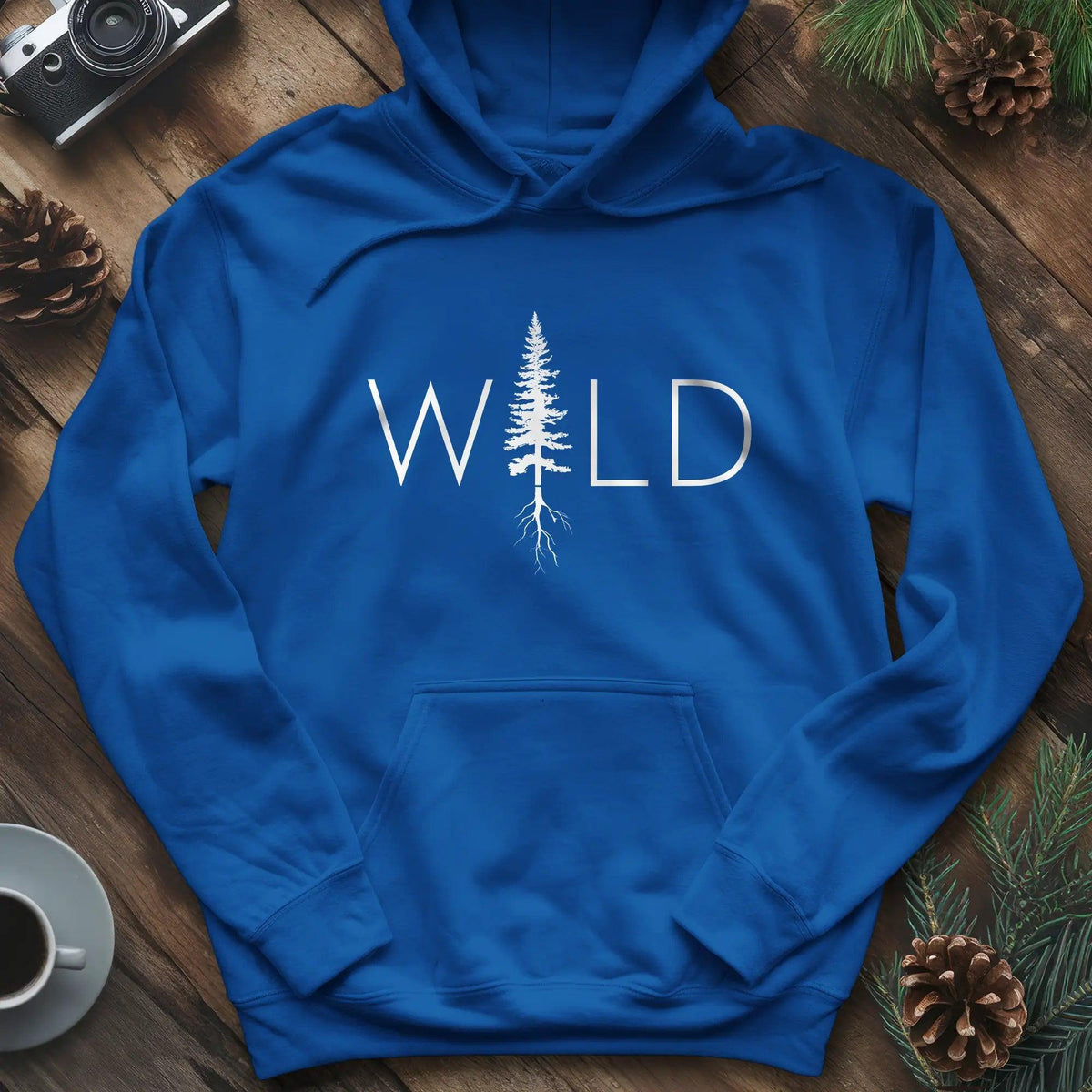 Wild Hoodie – Nature Lover's Adventure Hoodie – Royal – Outdoor apparel for travel, hiking, camping, and nature lovers – ExpediCamp