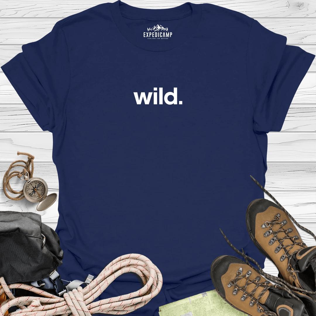 Wild T-Shirt – Navy – Outdoor apparel for travel, hiking, camping, and nature lovers – ExpediCamp