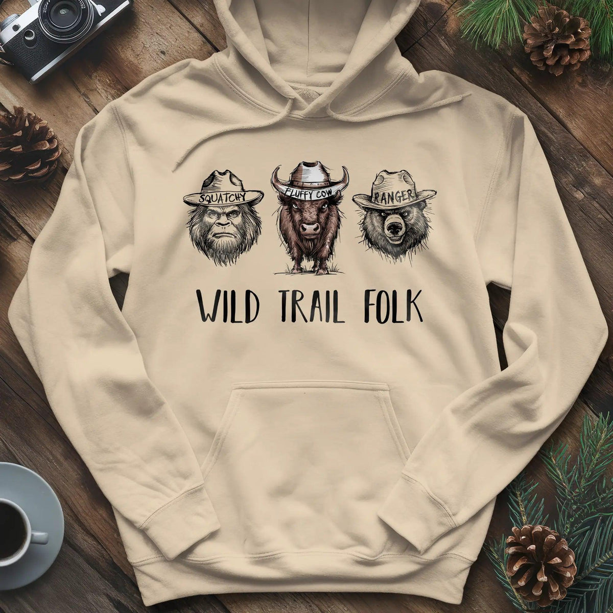 Wild Trail Folk Hoodie – Sand – Outdoor apparel for travel, hiking, camping, and nature lovers – ExpediCamp