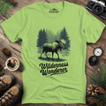 Wilderness Wanderer Moose T-Shirt – Kiwi – Outdoor apparel for travel, hiking, camping, and nature lovers – ExpediCamp