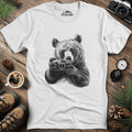Wildlife Photographer Bear T-Shirt – White – Outdoor apparel for travel, hiking, camping, and nature lovers – ExpediCamp