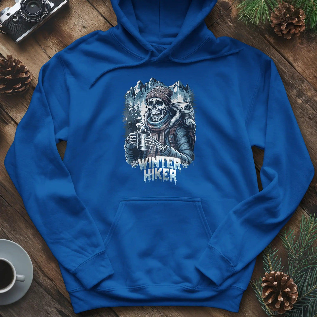 Winter Hiker Hoodie – Royal – Outdoor apparel for travel, hiking, camping, and nature lovers – ExpediCamp