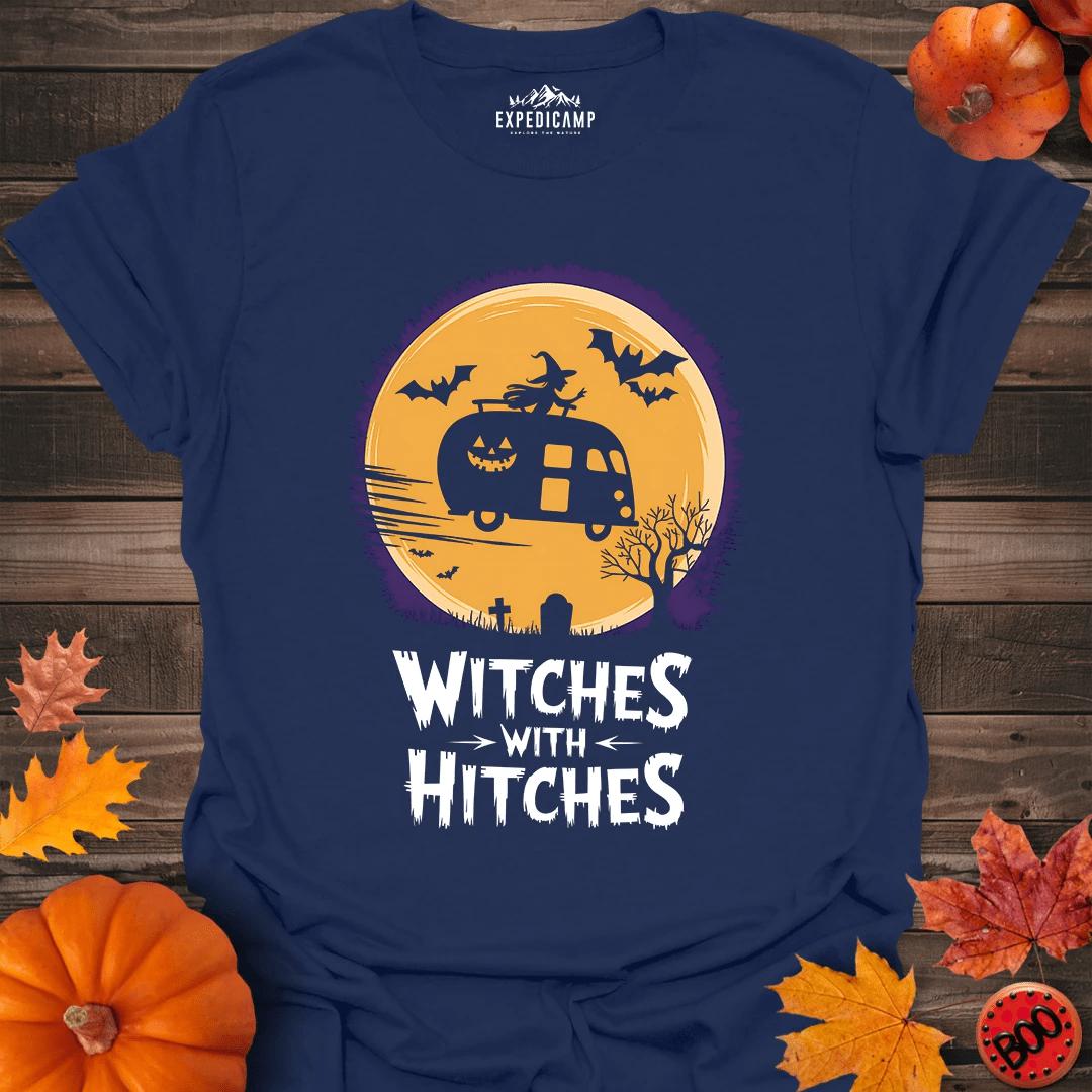 Witches With Hitches T-Shirt – Navy – Outdoor apparel for travel, hiking, camping, and nature lovers – ExpediCamp