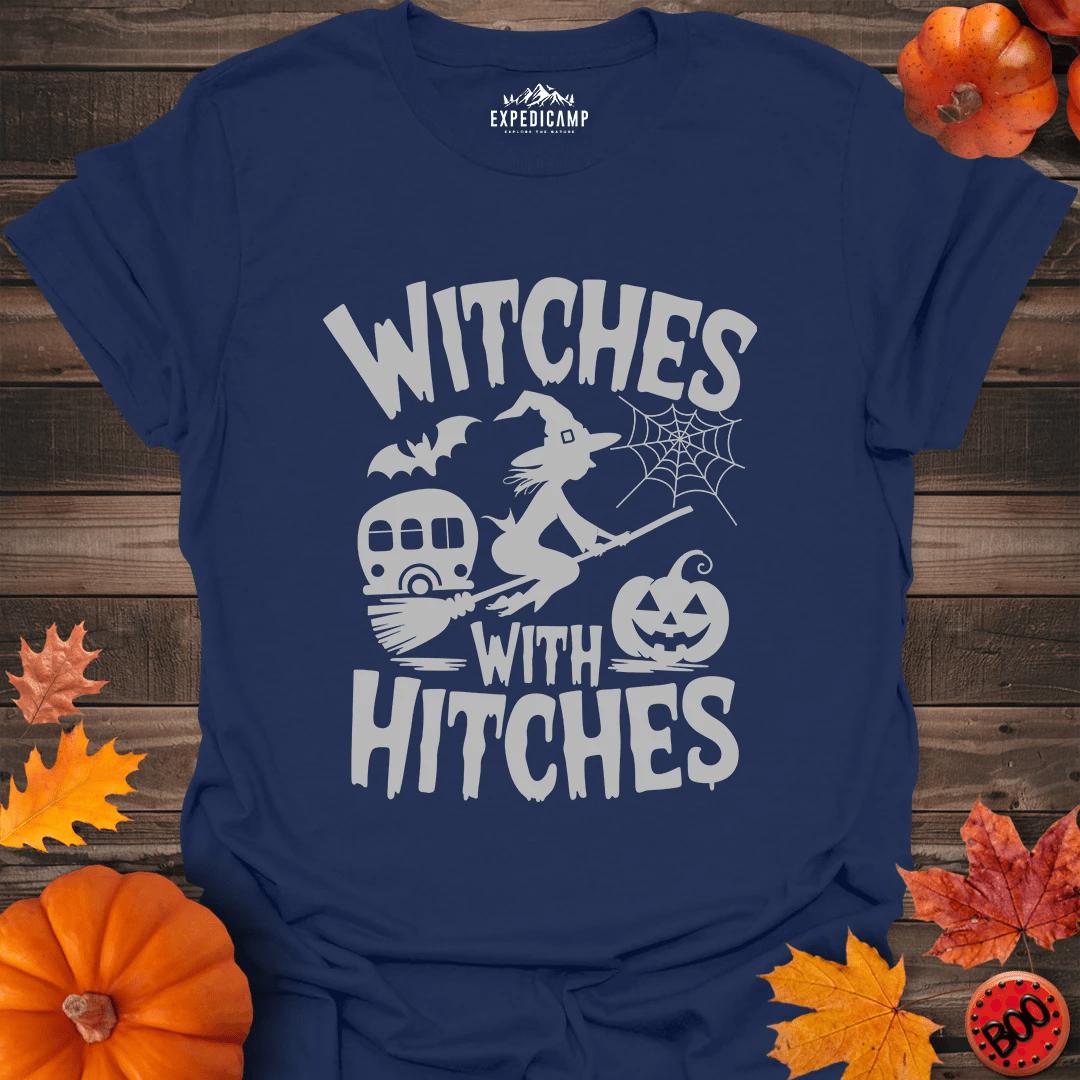 Witches With Hitches T-Shirt – Navy – Outdoor apparel for travel, hiking, camping, and nature lovers – ExpediCamp