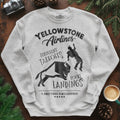 Yellowstone Airlines Sweatshirt - Turbulent Takeoffs & Rocky Landings – Ash – Outdoor apparel for travel, hiking, camping, and nature lovers – ExpediCamp