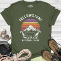 Yellowstone National Park T-Shirt – Military Green – Outdoor apparel for travel, hiking, camping, and nature lovers – ExpediCamp