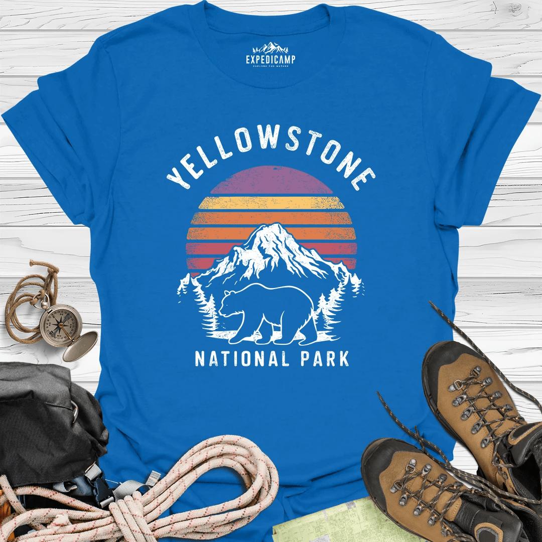 Yellowstone National Park T-Shirt – Royal – Outdoor apparel for travel, hiking, camping, and nature lovers – ExpediCamp