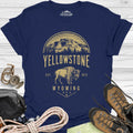 Yellowstone Wyoming USA T-Shirt – Navy – Outdoor apparel for travel, hiking, camping, and nature lovers – ExpediCamp